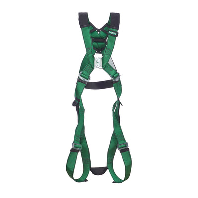 MSA V-FORM Harness w/Back D-Ring - Qwik-Fit Leg Straps Quick Connect Chest Buckle - Super Extra Large - 10207732