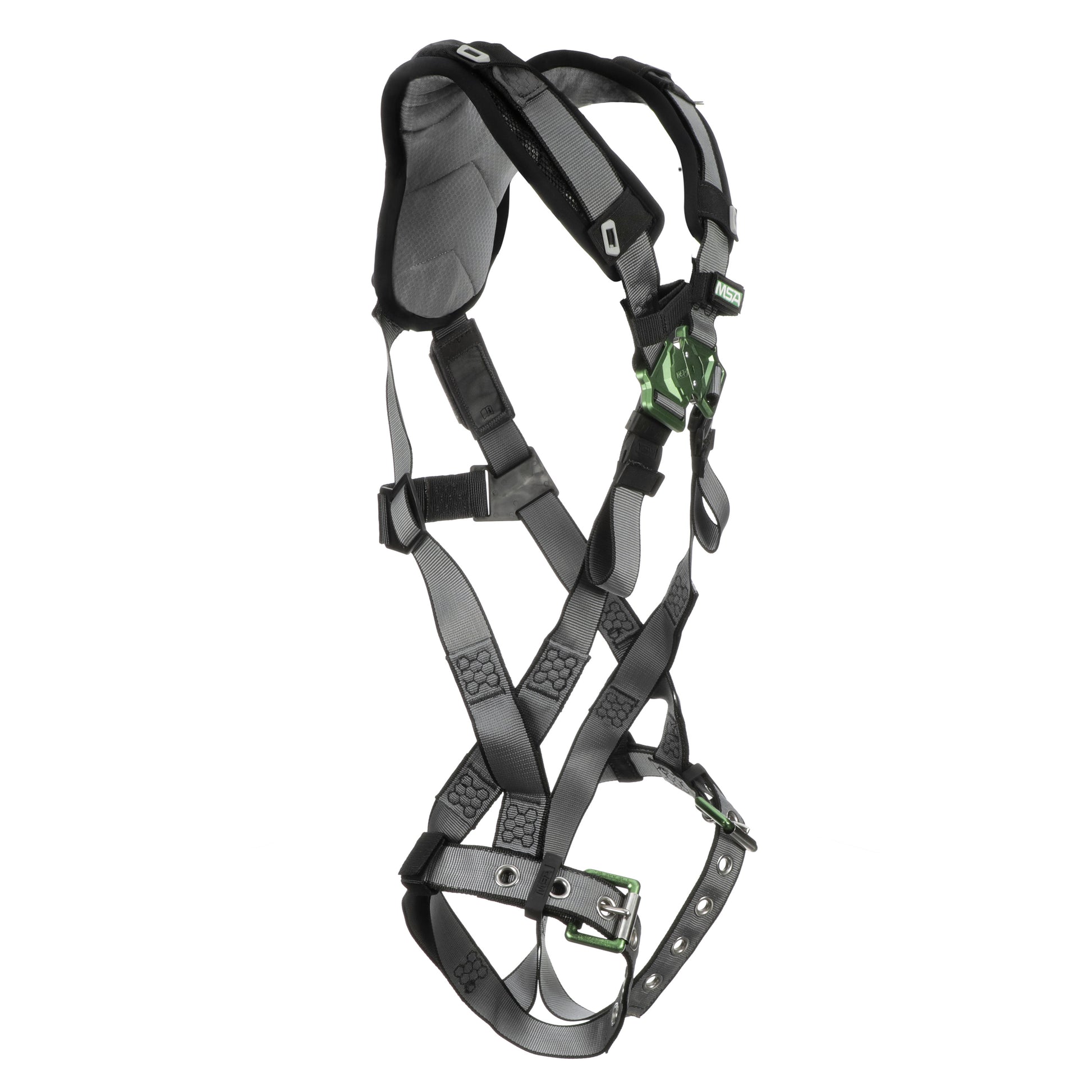 MSA V-FIT Harness w/Back D-Ring - Tongue Buckle Leg Straps - Shoulder Padding - Extra Large - 10194890