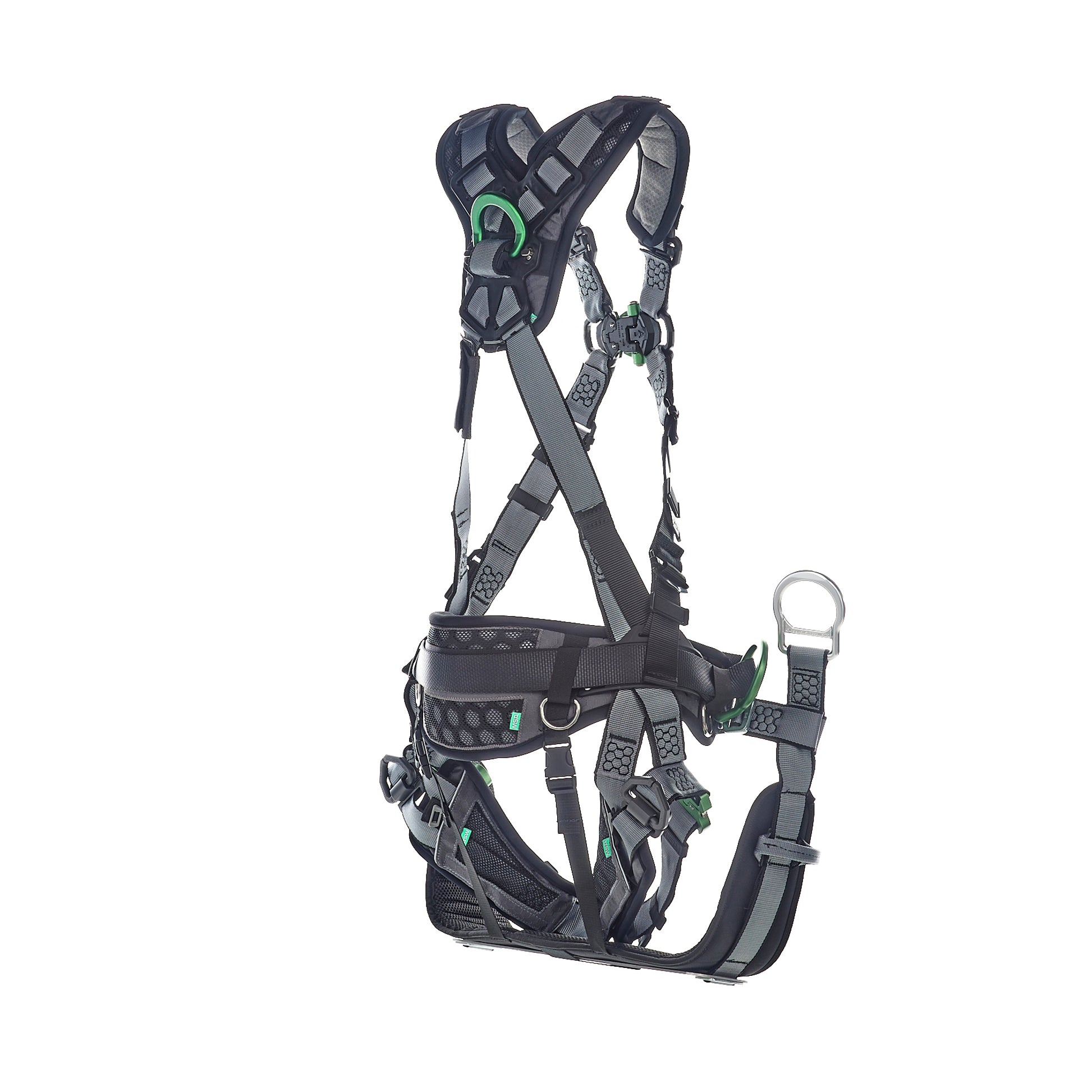 MSA V-FIT Tower Harness w/Back, Front & Side D-Rings - Quick-Connect Leg and Belt Straps - Shoulder & Leg Padding - Standard - 10218048