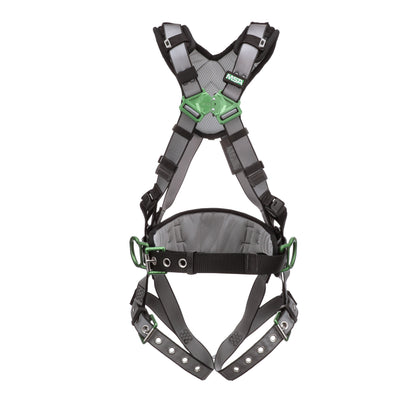MSA V-FIT Construction Harness w/Back & Side D-Rings - Tongue Buckle Leg Straps - Shoulder Padding - Extra Small - 10195148