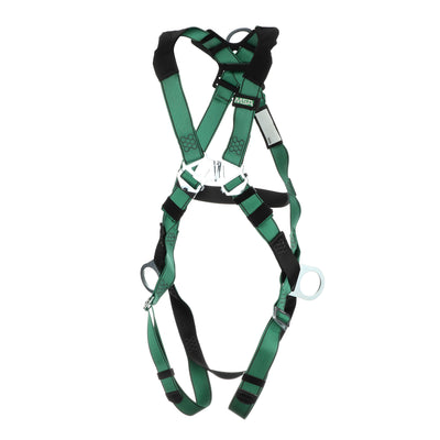 MSA V-FORM Harness w/Back & Side D-Rings - Qwik-Fit Leg Straps - Super Extra Large - 10197232