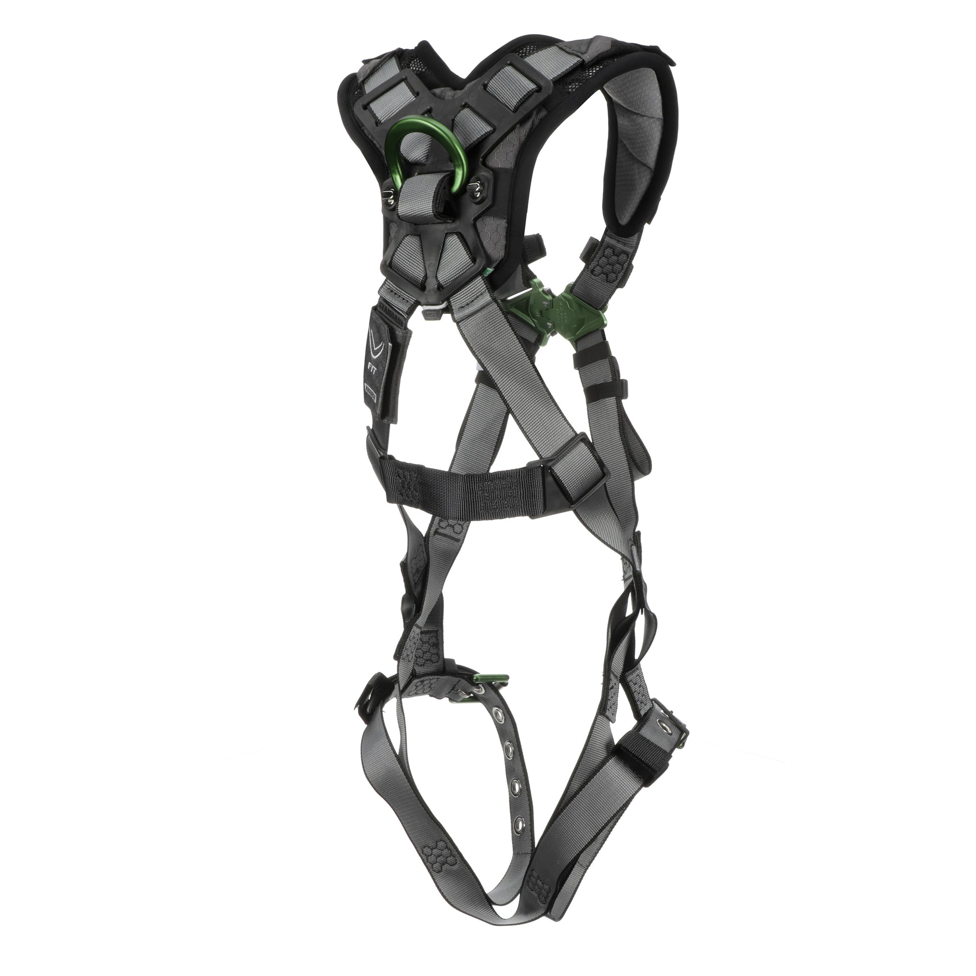 MSA V-FIT Harness w/Back D-Ring - Tongue Buckle Leg Straps - Shoulder Padding - Extra Large - 10194890