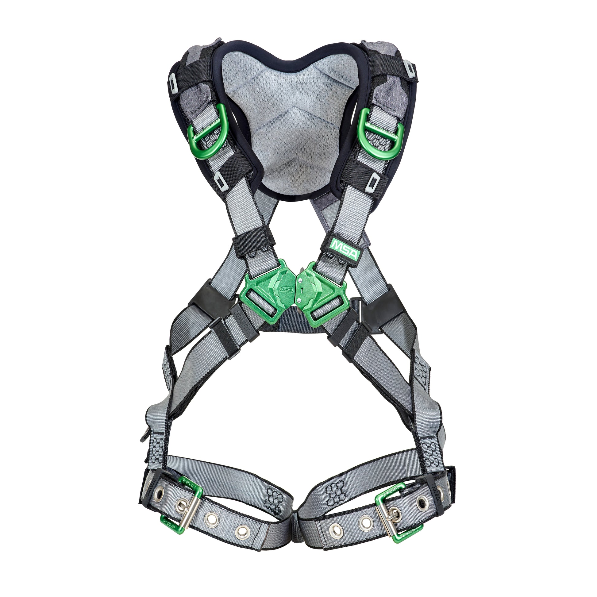 MSA V-FIT Harness w/Back & Shoulder D-Rings - Tongue Buckle Leg Straps - Shoulder Padding - Extra Small - 10194936