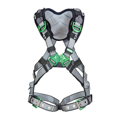 MSA V-FIT Harness w/Back & Shoulder D-Rings - Tongue Buckle Leg Straps - Shoulder Padding - Extra Small - 10194936