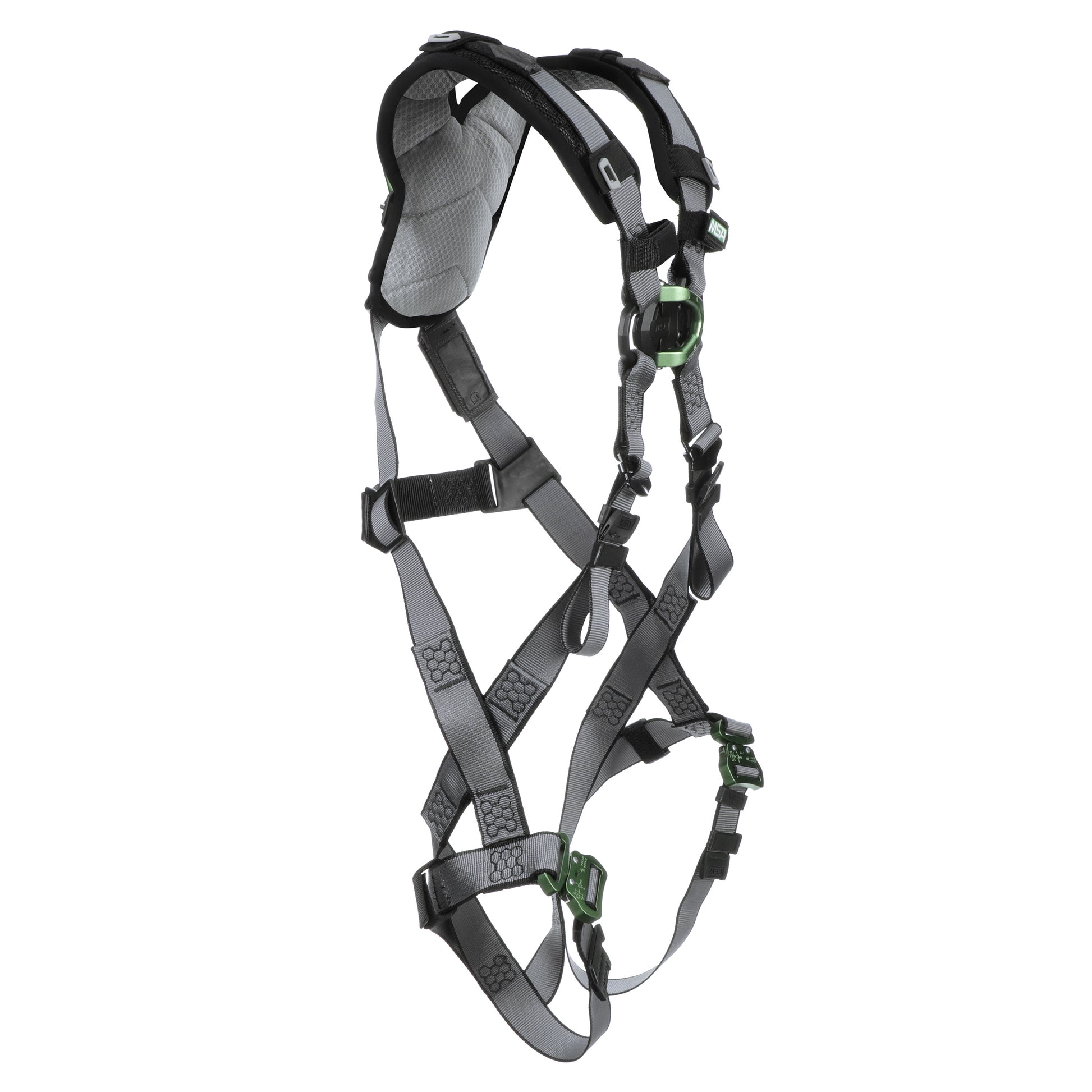 MSA V-FIT Harness w/Back & Front D-Rings - Quick-Connect Leg Straps - Shoulder Padding - Extra Small - 10194673