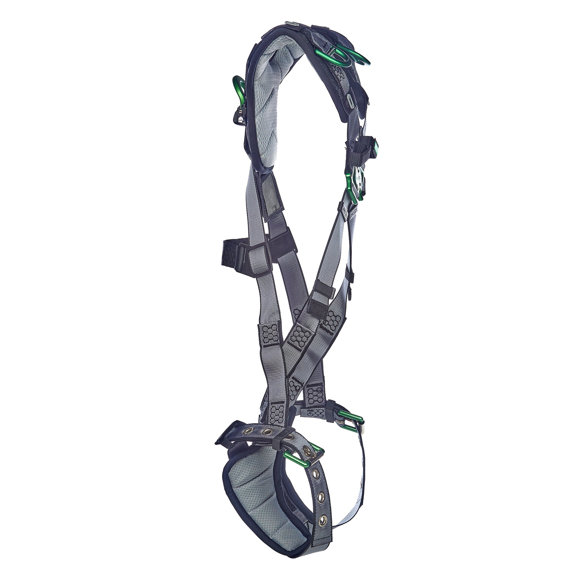 MSA V-FIT Harness w/Back & Shoulder D-Rings - Tongue Buckle Leg Straps - Shoulder & Leg Padding - Super Extra Large - 10195030