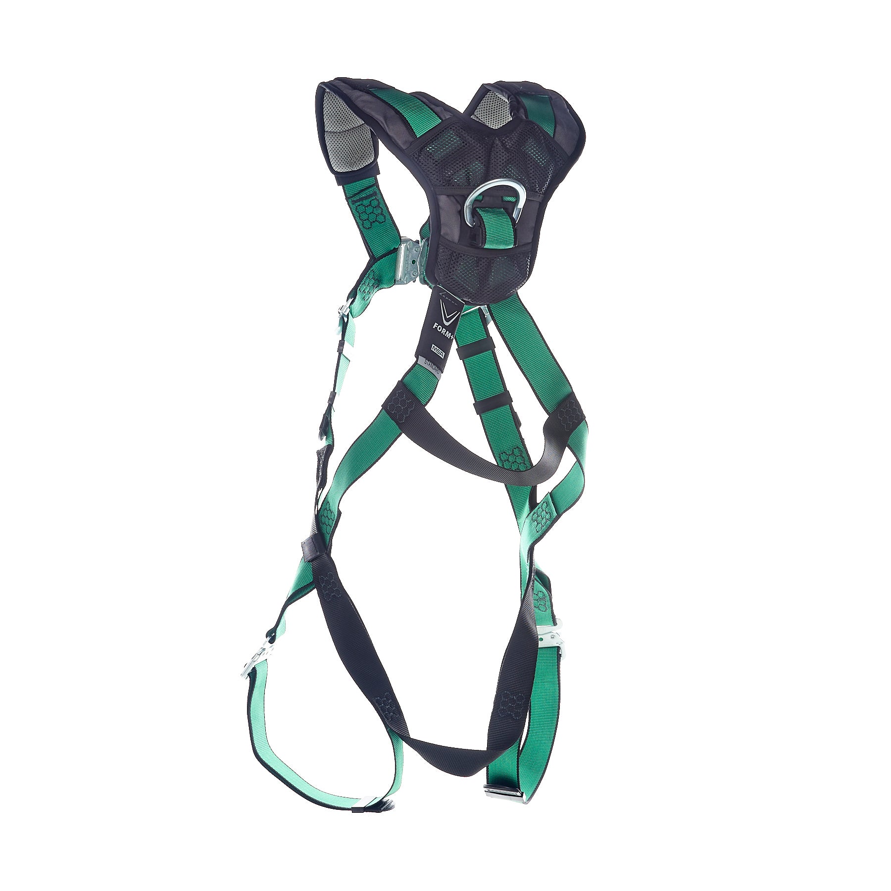 MSA V-FORM+ Harness w/Back & Front D-Rings - Quick Connect Leg Straps - Super Extra Large - 10206111