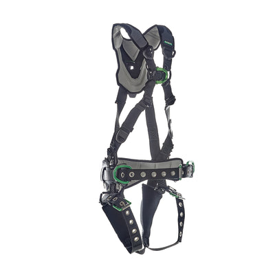 MSA V-FLEX Construction Harness w/Back, Front & Side D-Rings - Tongue Buckle Leg Straps - Extra Large - 10211348