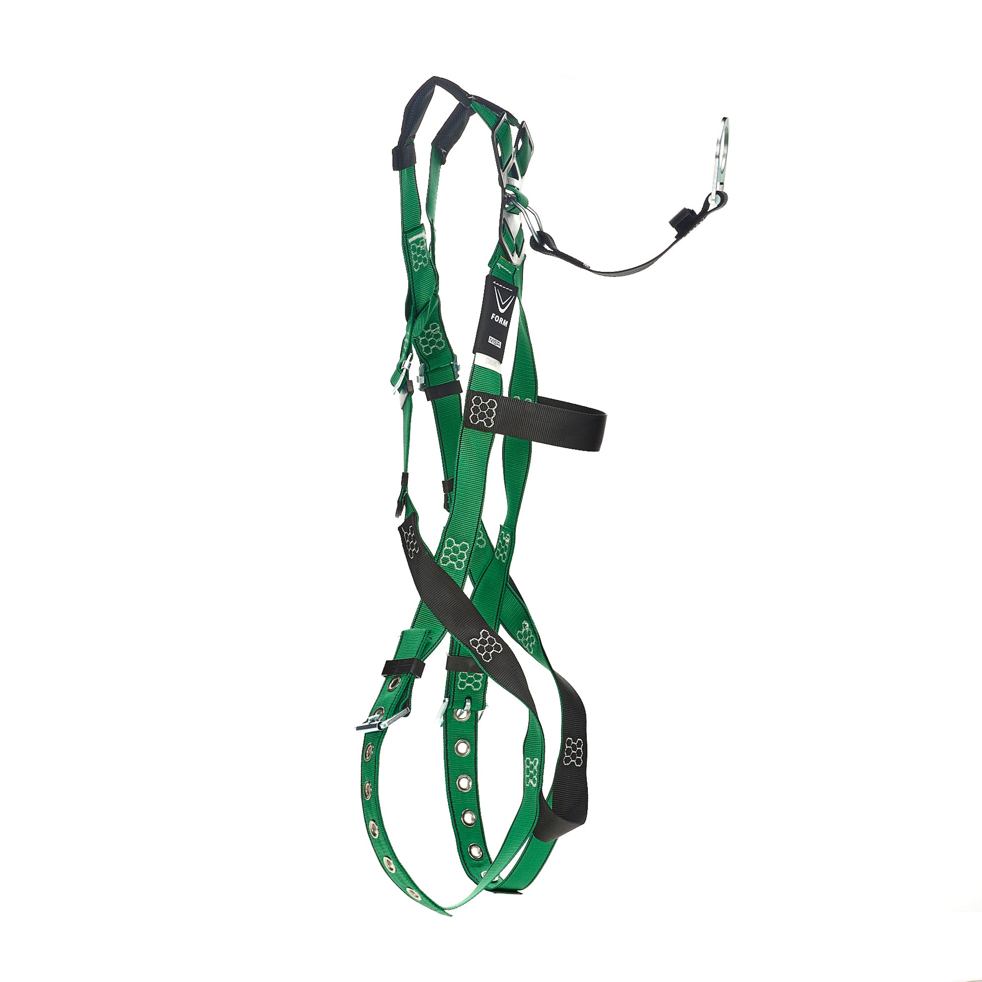MSA V-FORM Harness w/Back D-Ring with D-Ring Extender - Tongue Buckle Leg Straps Quick Connect Chest Buckle - Extra Small - 10208274