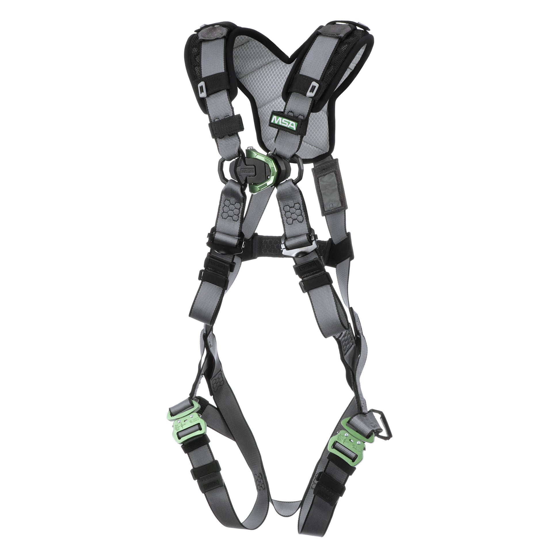 MSA V-FIT Harness w/Back & Front D-Rings - Quick-Connect Leg Straps - Shoulder Padding - Extra Large - 10194657