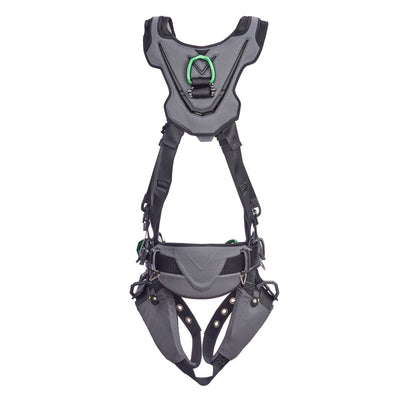 MSA V-FLEX Construction Harness w/Back, Front & Side D-Rings - Tongue Buckle Leg Straps - Extra Large - 10211348