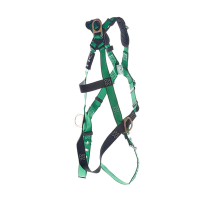 MSA V-FORM Harness w/Back, Front & Side D-Rings - Tongue Buckle Leg Straps Quick Connect Chest Buckle - Extra Large - 10206071
