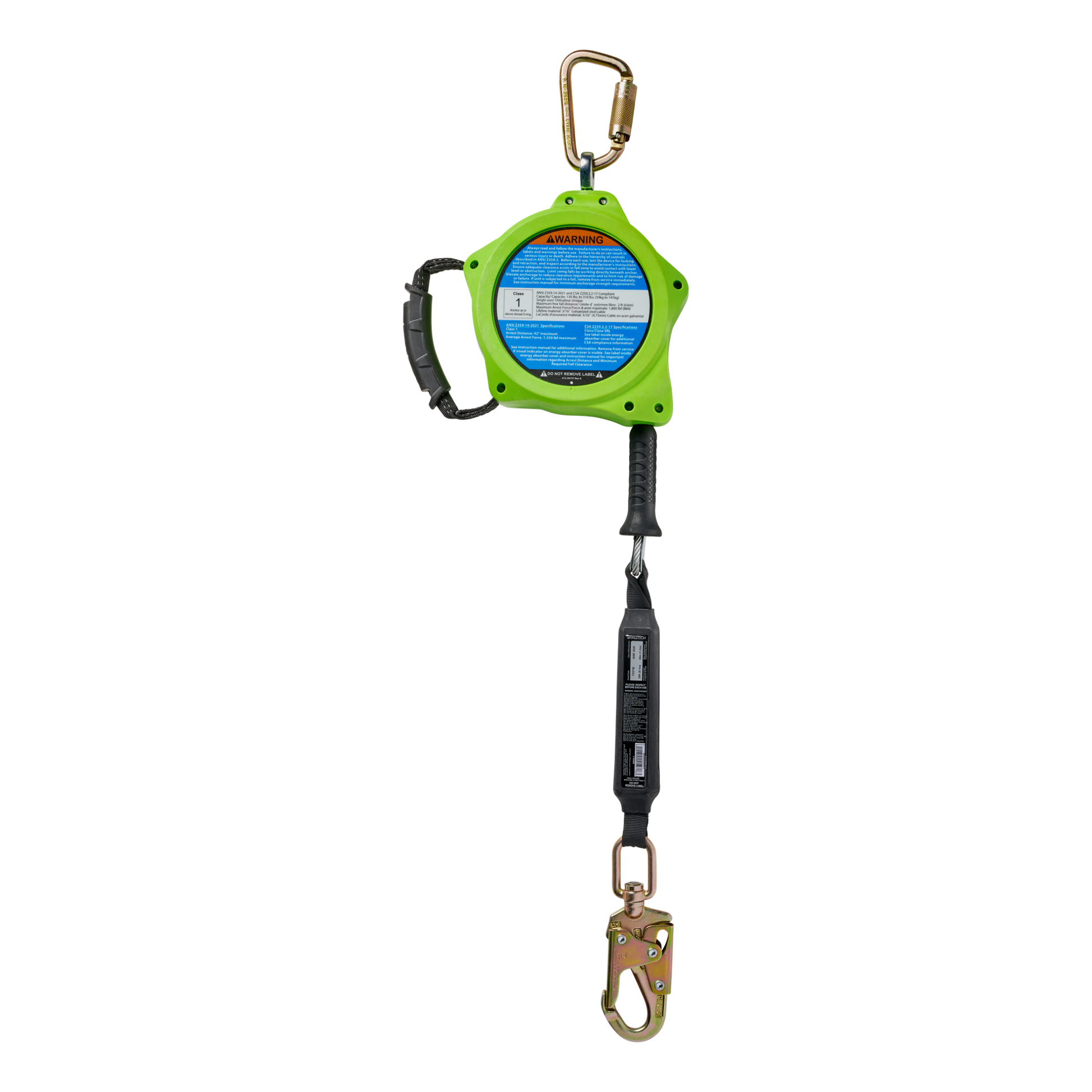 FallTech 30 ft. CTR Class 1 SRL with Steel Swivel Snap Hook - 723730