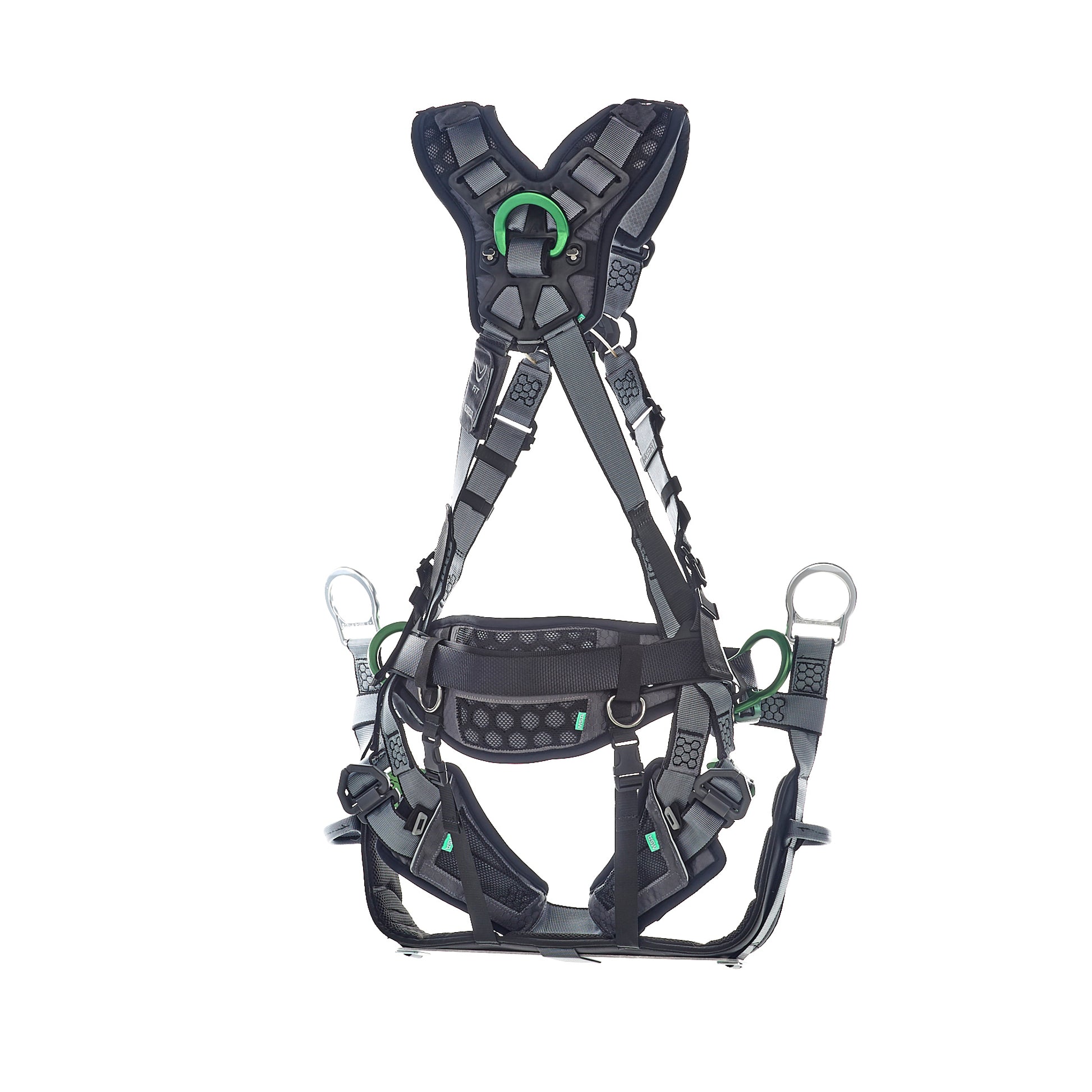 MSA V-FIT Tower Harness w/Back, Front & Side D-Rings - Quick-Connect Leg and Belt Straps - Shoulder & Leg Padding - Standard - 10218048