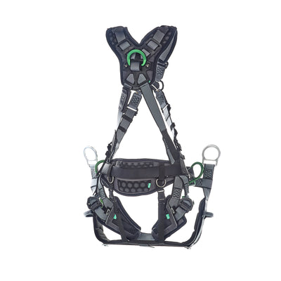 MSA V-FIT Tower Harness w/Back, Front & Side D-Rings - Quick-Connect Leg and Belt Straps - Shoulder & Leg Padding - Standard - 10218048